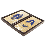 Нарды настольные из натурального камня лазурит и долерит Backgammon from Stone варинант исполнения - 14 | Loft Concept в Рязани