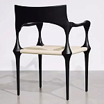 Стул дизайнерский с плетеным сидением Kronos Dining Chair Black варинант исполнения - 5 | Loft Concept в Рязани