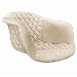 Барный стул со спинкой и подлокотниками на 4-х деревянных ножках Кремовый Велюр Ava Charm варинант исполнения - 2 | Loft Concept в Рязани