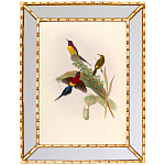 Постер с изображением птиц и цветов в зеркальной раме Blooming Birds Poster варинант исполнения - 4 | Loft Concept в Рязани