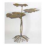 Столик приставной с тремя столешницами Тропические листья Tropical Forest gold варинант исполнения - 2 | Loft Concept в Рязани