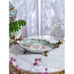 Блюдо овальное из голубого фарфора с ручками в виде бабочек и цветочным рисунком Blue Garden варинант исполнения - 6 | Loft Concept в Рязани