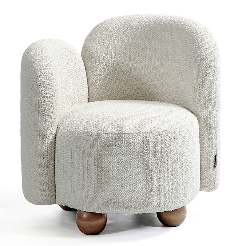 Кресло White Wooden Balls Белый Коричневый в Рязани | Loft Concept 