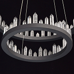 Люстра с двумя кольцами черного цвета с хрустальными элементами QUARTZ CRYSTAL варинант исполнения - 10 | Loft Concept в Рязани