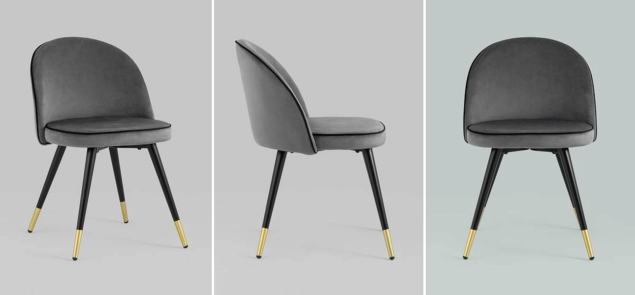 Стул Cooper Chair LUX Серый Велюр Стул Cooper Chair LUX Серый Велюр - Loft-Concept в Рязани