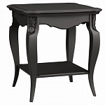 Стол журнальный черный из массива бука с полкой в стиле прованс Black Provence варинант исполнения - 2 | Loft Concept в Рязани