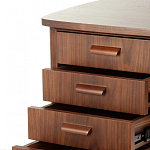 Дизайнерский письменный стол округлой формы с 4-мя ящиками и дверкой с полочками Rili варинант исполнения - 4 | Loft Concept в Рязани