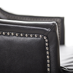 Кресло из натуральной кожи на 4-х деревянных ножках из массива бука Daniel Leather Armchair black варинант исполнения - 4 | Loft Concept в Рязани