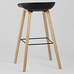 Барный стул на ножках из натурального дерева Boras Black варинант исполнения - 5 | Loft Concept в Рязани