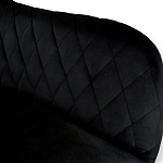 Барный стул вращающийся со спинкой и подлокотниками Douglas Rhombus Черный Велюр варинант исполнения - 3 | Loft Concept в Рязани