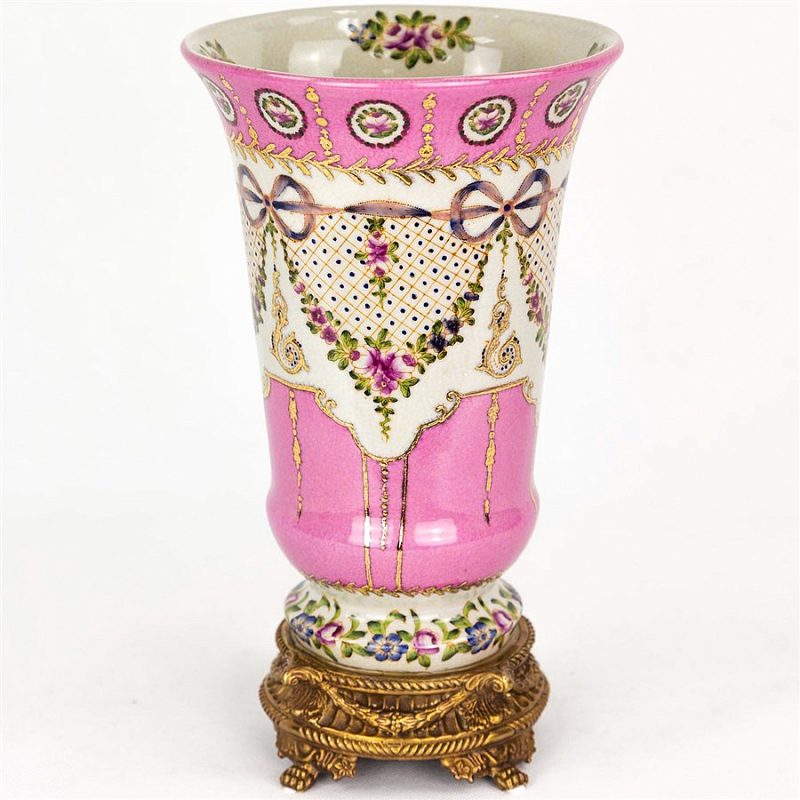 Фарфоровая ваза Pink Porcelain Vase Розовый (Rose) Бронза Фарфоровая ваза Pink Porcelain Vase Розовый (Rose) Бронза в Рязани | Loft Concept