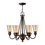 Люстра бронзового цвета с конусными плафонами из бежевого стекла Hinkley варинант исполнения - 2 | Loft Concept в Рязани