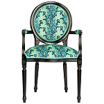 Стул из натурального бука с подлокотниками Ikat Pattern бирюзовый варинант исполнения - 1 | Loft Concept в Рязани