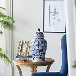 Ваза с крышкой и синим цветочным узором Blue & White Ornament  варинант исполнения - 5 | Loft Concept в Рязани