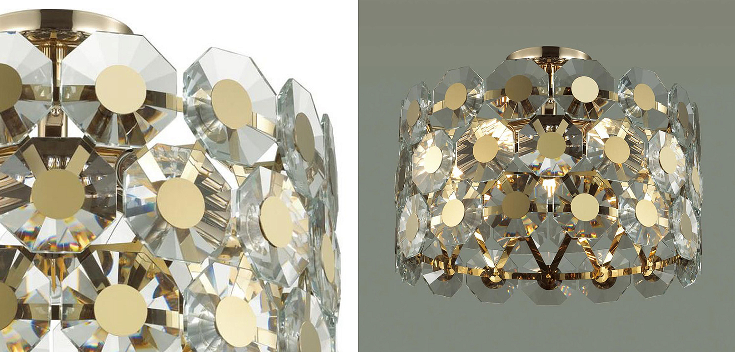 Потолочный светильник Crystal Octagons Gold Потолочный светильник Crystal Octagons Gold - Loft-Concept в Рязани