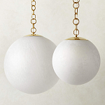 Подвесной светильник в форме шара из белого текстурного стекла Atmosphere варинант исполнения - 2 | Loft Concept в Рязани