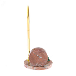 Часы настольные с шариковой металлической ручкой из натурального камня Stone Clock варинант исполнения - 9 | Loft Concept в Рязани