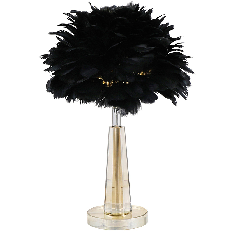 Настольная лампа с перьями Plumage Black Table Lamp Хром Черный Прозрачный Настольная лампа с перьями Plumage Black Table Lamp Хром Черный Прозрачный в Рязани | Loft Concept