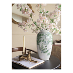 Ваза высокая с зелеными цветочными и птичьими мотивами Vase Inspired by Nature варинант исполнения - 4 | Loft Concept в Рязани