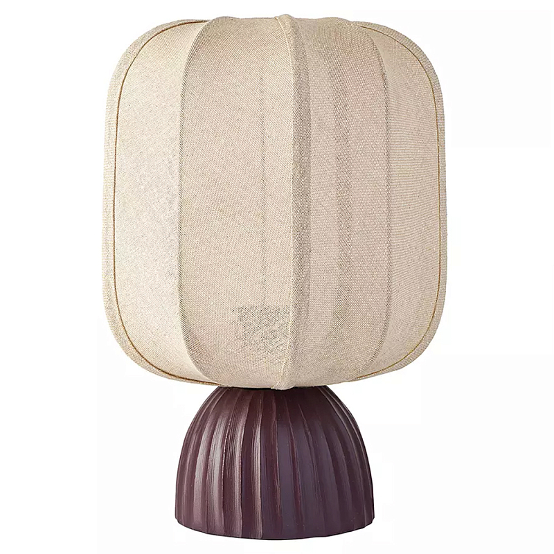 Настольная лампа с фактурным основанием и бежевым тканевым абажуром Modern Textured Table Lamp Бежевый Вишневый Настольная лампа с фактурным основанием и бежевым тканевым абажуром Modern Textured Table Lamp Бежевый Вишневый в Рязани | Loft Concept