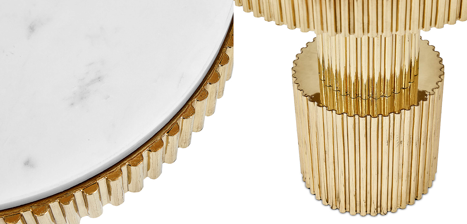 Приставной стол Brass Column Side Table Приставной стол Brass Column Side Table - Loft-Concept в Рязани