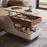 Журнальный столик передвижной с подъемной столешницей Table Trolley варинант исполнения - 6 | Loft Concept в Рязани