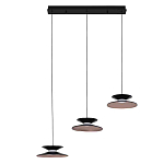 Люстра подвесная с тремя матовыми черными плафонами Obsidian Touch варинант исполнения - 2 | Loft Concept в Рязани