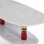 Дизайнерский журнальный стол на 2-х фигурных ножках с подстольем Lycad варинант исполнения - 2 | Loft Concept в Рязани