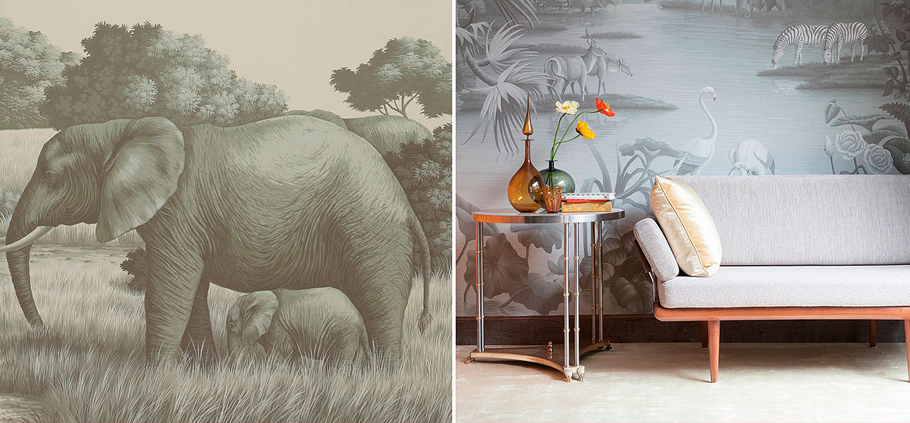 Обои ручная роспись African Savannah Crystal Grey on scenic paper Обои ручная роспись African Savannah Crystal Grey on scenic paper - Loft-Concept в Рязани