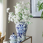 Ваза с крышкой и синим цветочным узором Blue & White Ornament  варинант исполнения - 7 | Loft Concept в Рязани