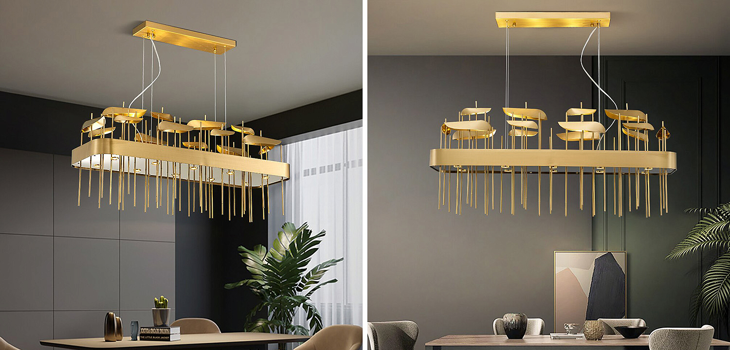 Светодиодная дизайнерская инсталляция ANODINE Perlina Rectangle Chandelier Светодиодная дизайнерская инсталляция ANODINE Perlina Rectangle Chandelier - Loft-Concept в Рязани