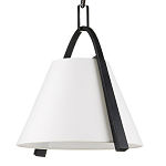 Подвесной светильник в форме конуса с белым тканевым абажуром и чёрным каркасом Stylish Solution варинант исполнения - 3 | Loft Concept в Рязани