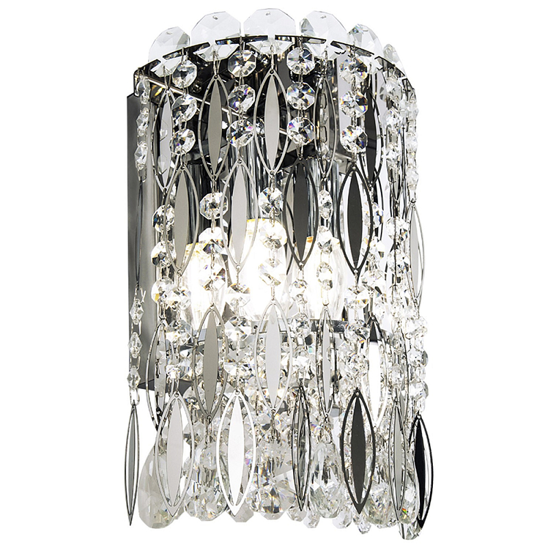 Бра с металлическими и хрустальными подвесками Bonnay Crystal Chrome Wall Lamp Хром Прозрачный Бра с металлическими и хрустальными подвесками Bonnay Crystal Chrome Wall Lamp Хром Прозрачный в Рязани | Loft Concept