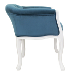 Кресло низкое в стиле прованс Louis French Armchair white and blue velour варинант исполнения - 1 | Loft Concept в Рязани