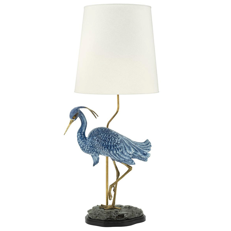 Настольная лампа ABHIKA LAMPTABLE HERON Голубой Золотой Настольная лампа ABHIKA LAMPTABLE HERON Голубой Золотой в Рязани | Loft Concept