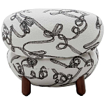 Кресло без подлокотников на деревянных ножках белое с вышивкой Sharp Armchair варинант исполнения - 3 | Loft Concept в Рязани