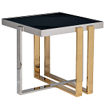 Столик журнальный квадратный с основанием в оттенках хром и золото Harmony Color and Shapes варинант исполнения - 1 | Loft Concept в Рязани