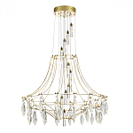Люстра подвесная из металла с хрустальными прозрачными подвесками Quasar 81 варинант исполнения - 3 | Loft Concept в Рязани
