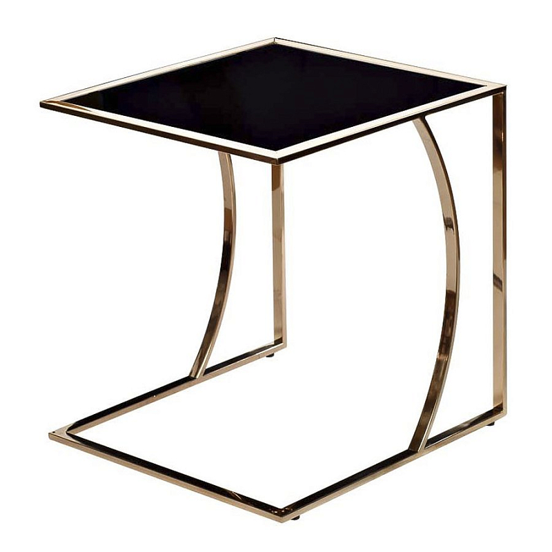Приставной стол Metal Crescent Side Table Gold Глянцевое золото Черный Приставной стол Metal Crescent Side Table Gold Глянцевое золото Черный в Рязани | Loft Concept
