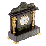 Часы настольные из натурального камня Нефрит с декором в виде Кариатиды Caryatid Stone Clock варинант исполнения - 2 | Loft Concept в Рязани