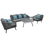 Диван трехместный уличный серый Gray Fiber варинант исполнения - 4 | Loft Concept в Рязани