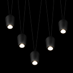 Подвесной светильник черными плафонами на длинных пересекающихся тросах Construction варинант исполнения - 4 | Loft Concept в Рязани