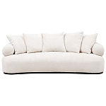 Трехместный диван с обивкой букле молочного цвета Leonois Boucle Sofa варинант исполнения - 1 | Loft Concept в Рязани