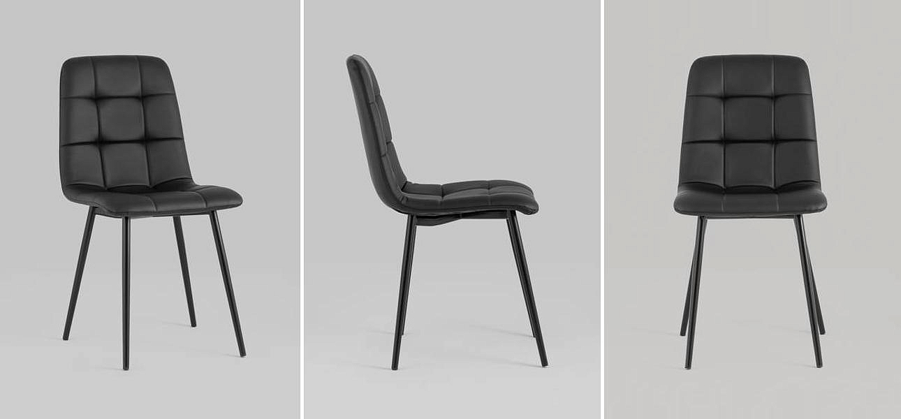 Стул NANCY S Chair Черная Экокожа Стул NANCY S Chair Черная Экокожа - Loft-Concept в Рязани