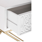 Приставной столик с выдвижным ящиком  White Table Carved Pattern варинант исполнения - 3 | Loft Concept в Рязани