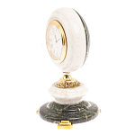 Часы настольные бронзовые из натуральных камней Мрамор и Змеевик Stone Clock варинант исполнения - 8 | Loft Concept в Рязани