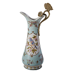 Кувшин с цветочным рисунком и бронзовой ручкой Blue Garden варинант исполнения - 1 | Loft Concept в Рязани