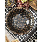 Блюдо черного цвета из фрафора на бронзовых ножках Eden Garden porcelain and bronze варинант исполнения - 4 | Loft Concept в Рязани