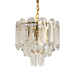 Люстра многоярусная с овальными прозрачными подвесками 28 см Harmonica варинант исполнения - 1 | Loft Concept в Рязани