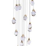 Большая каскадная люстра с хрустальными плафонами Esme Crystal Brass Cascade Chandelier 25 варинант исполнения - 3 | Loft Concept в Рязани